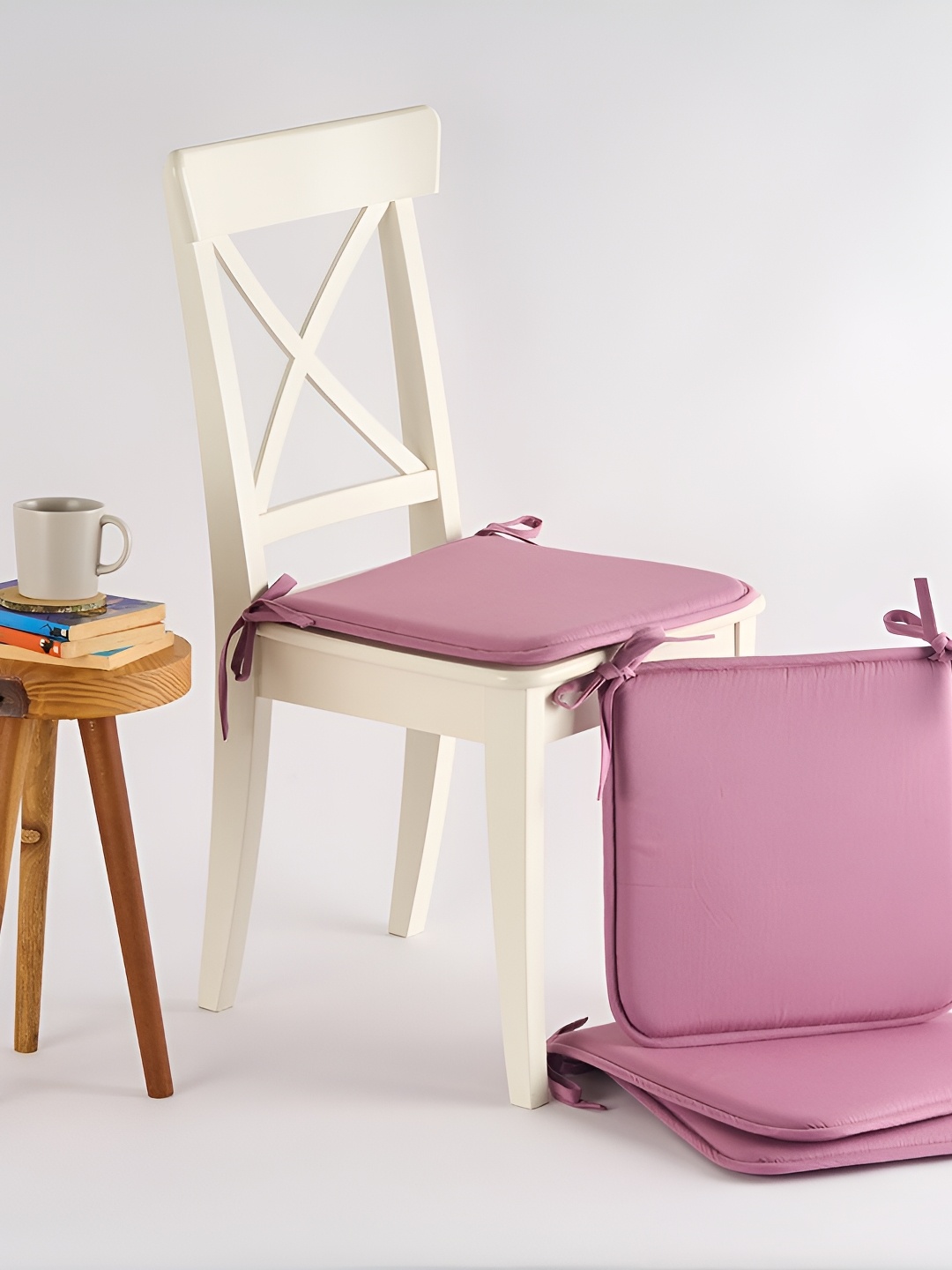 

SKANDA FAB Set Of 4 Lilac Purple Pure Cotton Foam Chair Pad