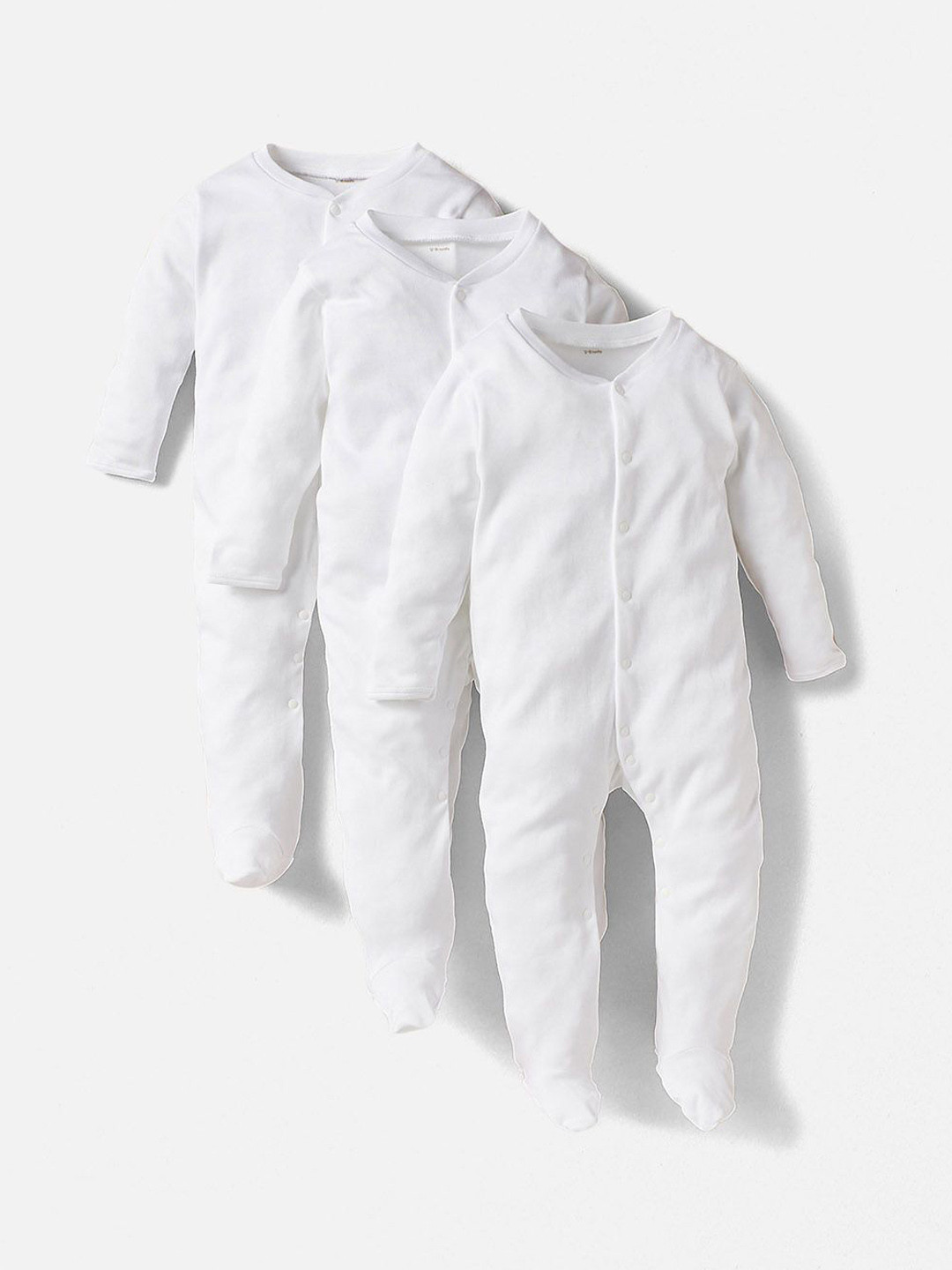 

Juniors by Babyshop Infant Boys Pack of 3 Cotton Sleepsuit, White