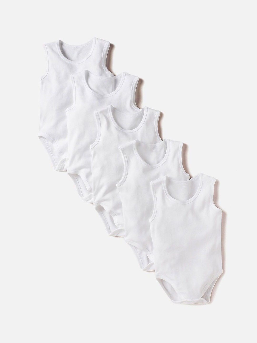 

Juniors by Babyshop Infant Boys Pack Of 5 Cotton Bodysuit, White