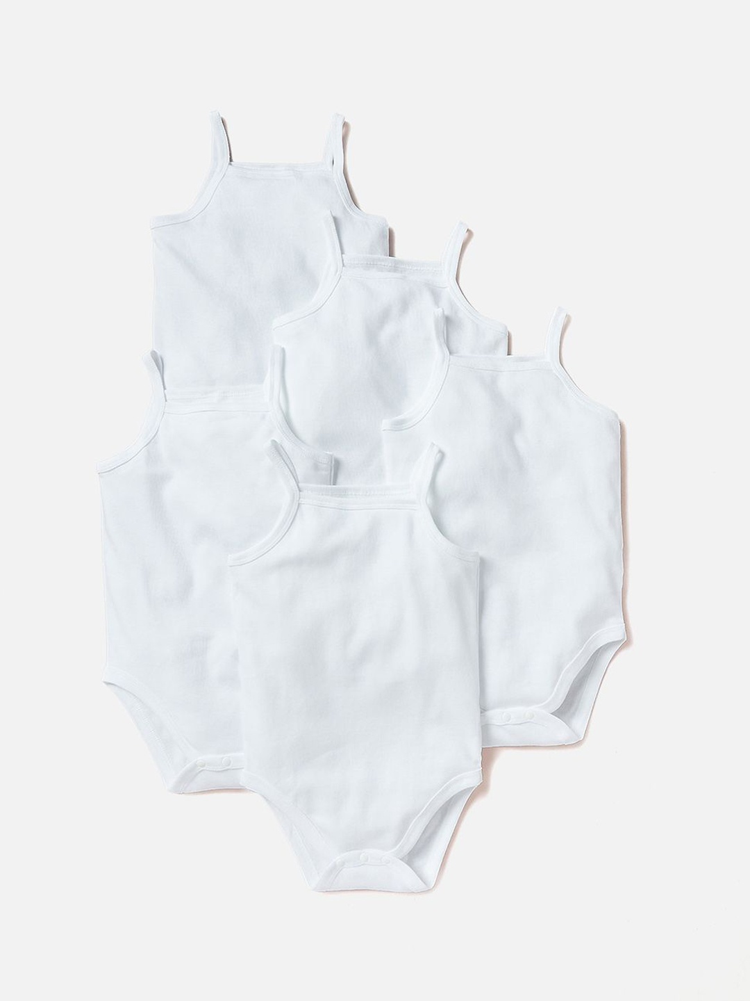 

Juniors by Babyshop Pack Of 5 Infant Boys Cotton Bodysuit, White