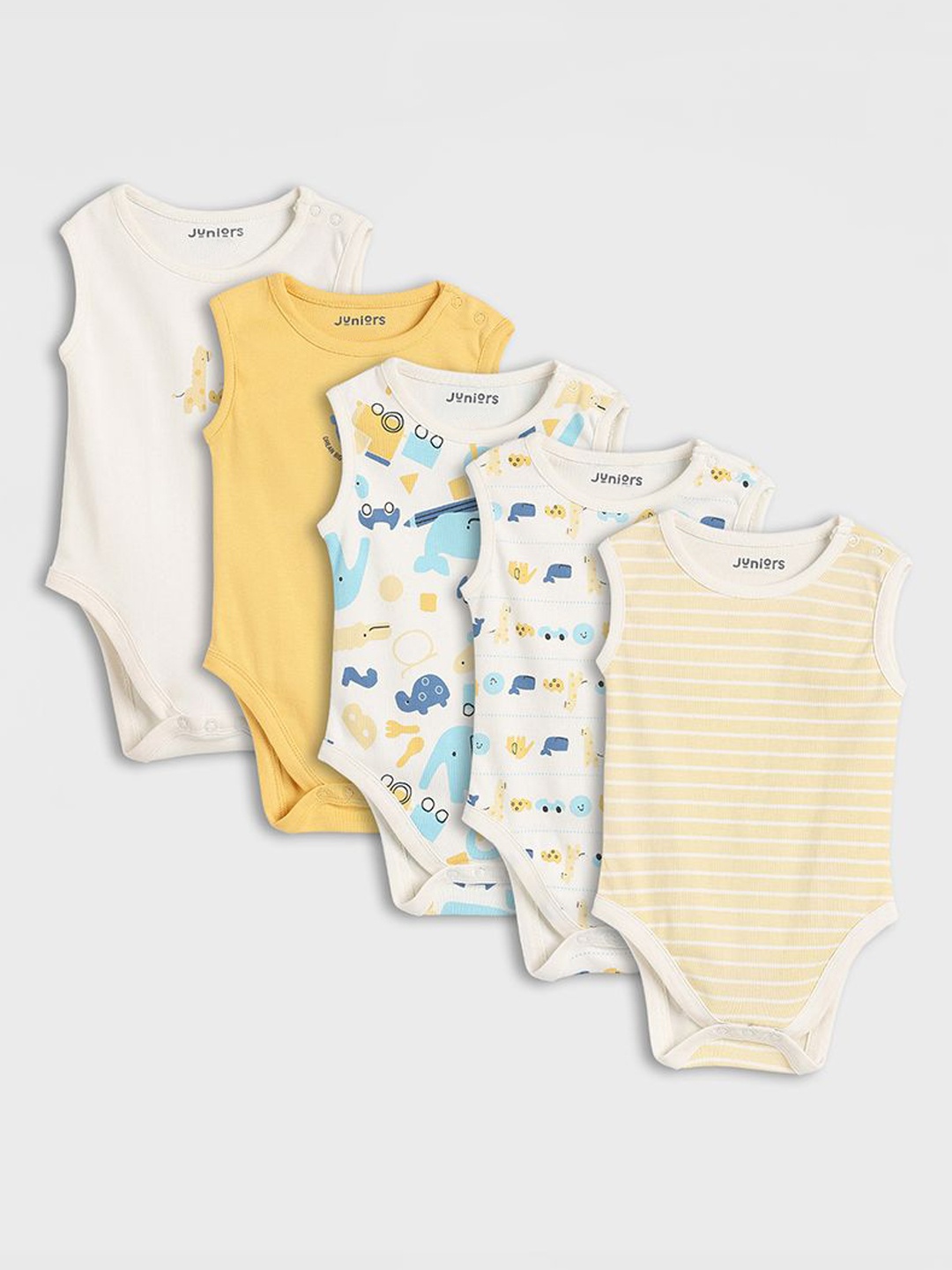 

Juniors by Babyshop Pack Of 5 Printed Cotton Assorted Bodysuit