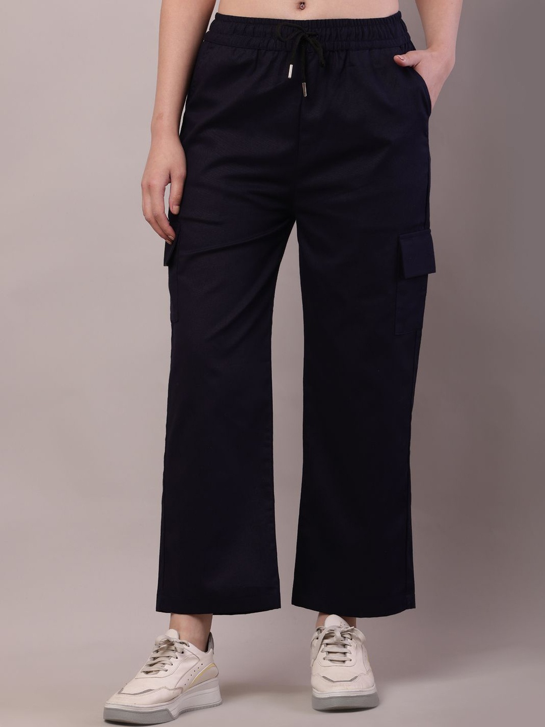 

Sellingsea Women Cotton Cargos Trousers, Navy blue