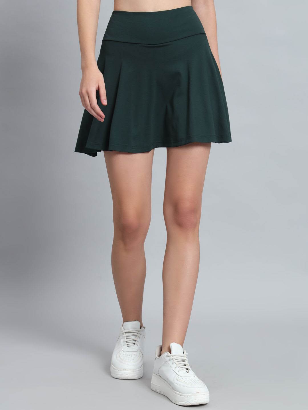 

ND & R Women Mini Flare Skirt with Inner Short, Green