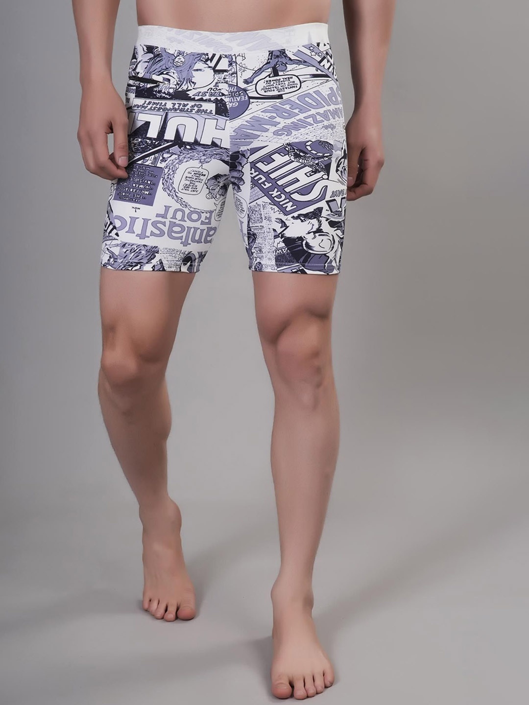 

HIRRUX Men Printed Swim Bottoms, White