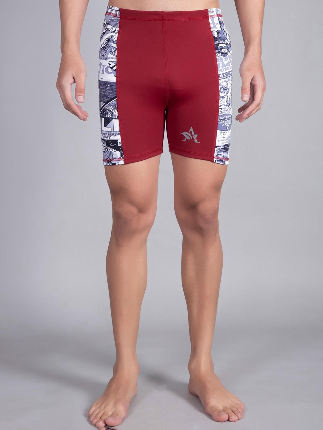 

HIRRUX Men Printed Swim Bottoms, Maroon