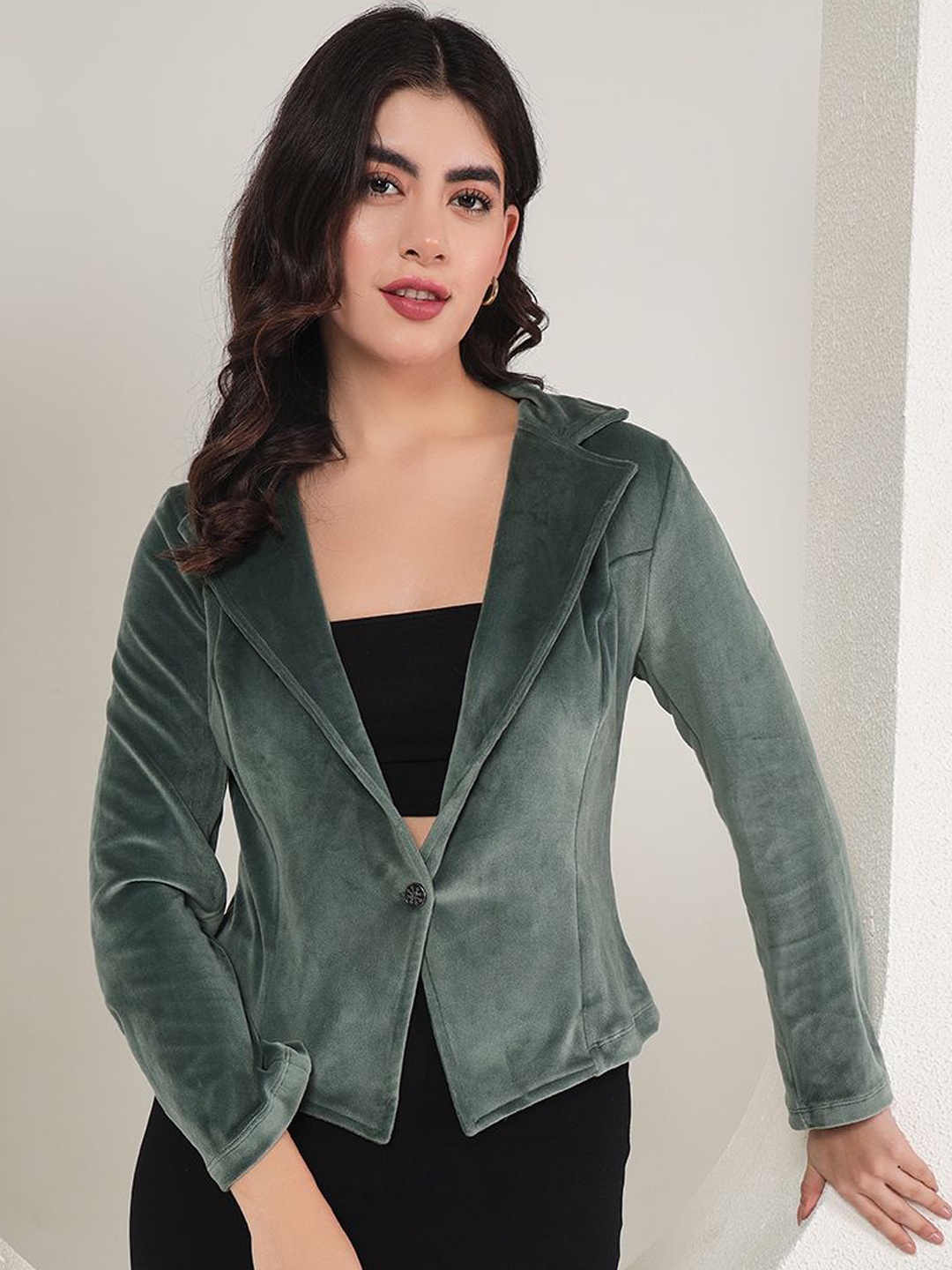 

BAESD Notched Lapel Silk Overcoats, Green