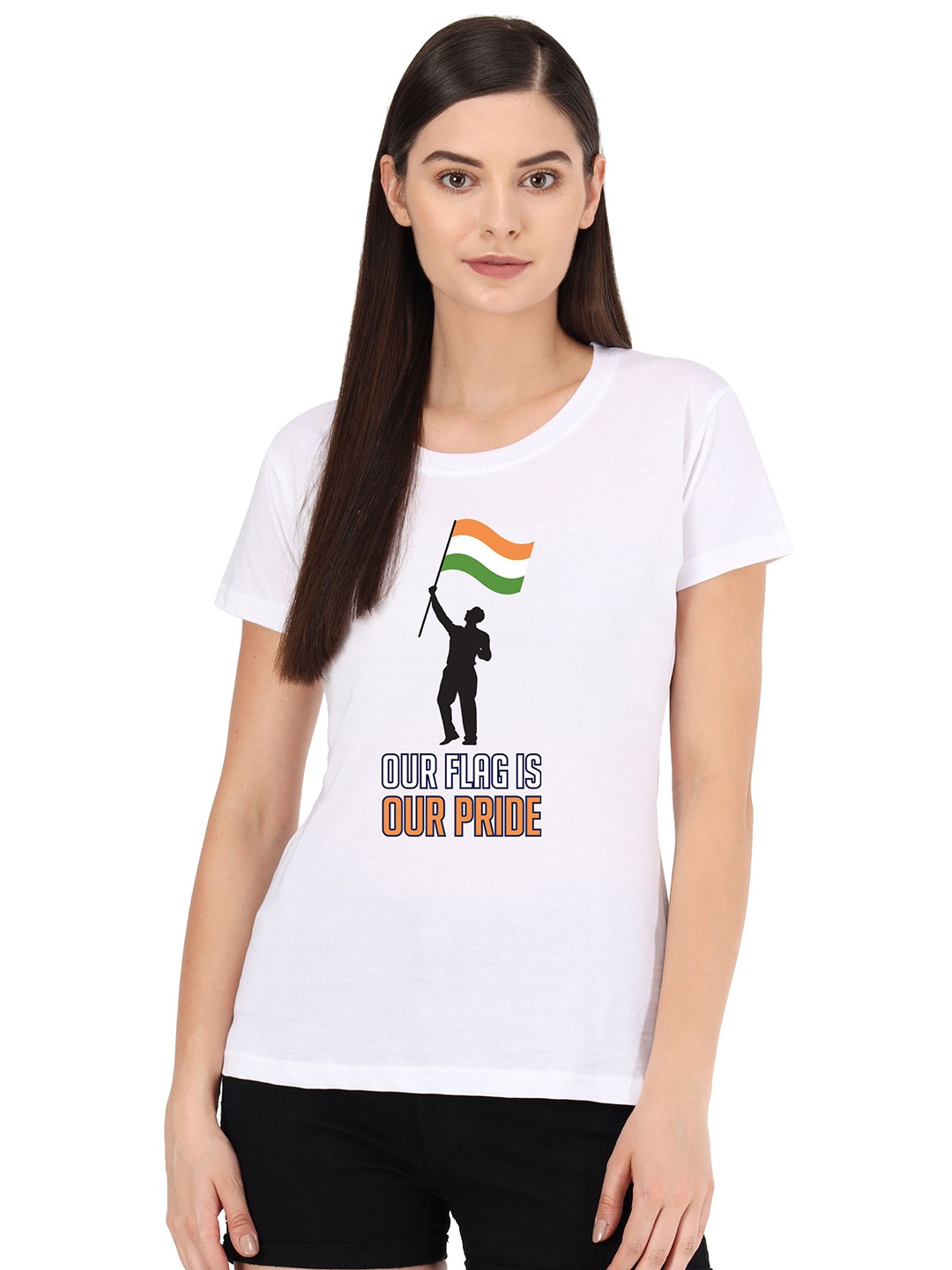 

FFLIRTYGO Women Graphic Printed Round Neck Cotton Casual T-shirt, White