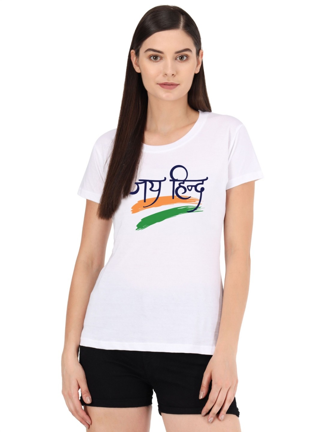 

FFLIRTYGO Women Graphic Printed Round Neck Cotton Casual T-shirt, White