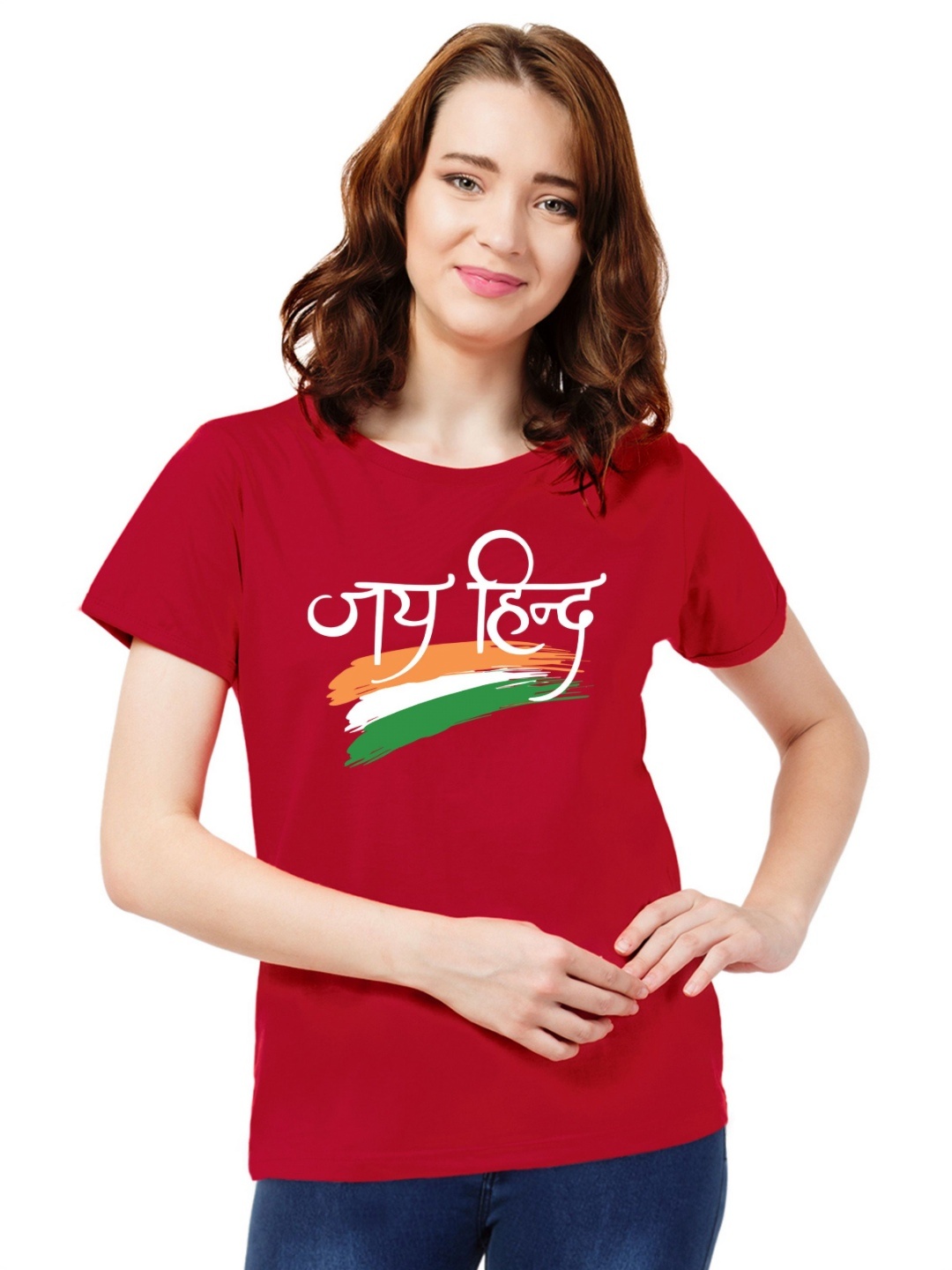 

FFLIRTYGO Women Graphic Printed Round Neck Cotton Casual T-shirt, Red