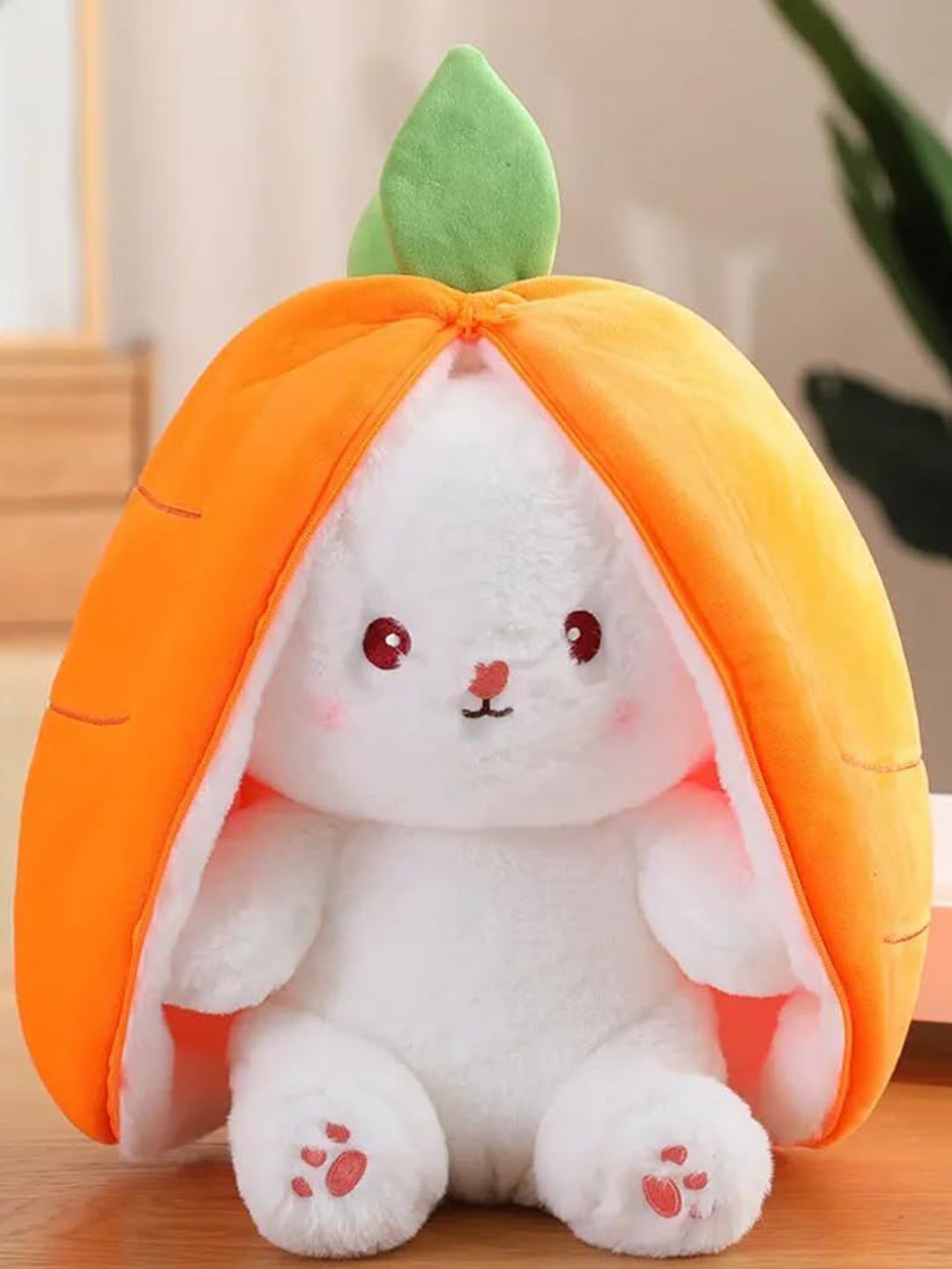 

BESTIES Kids Microfibre Filled Non-Allergic Reversible Rabbit Soft Toy, Orange