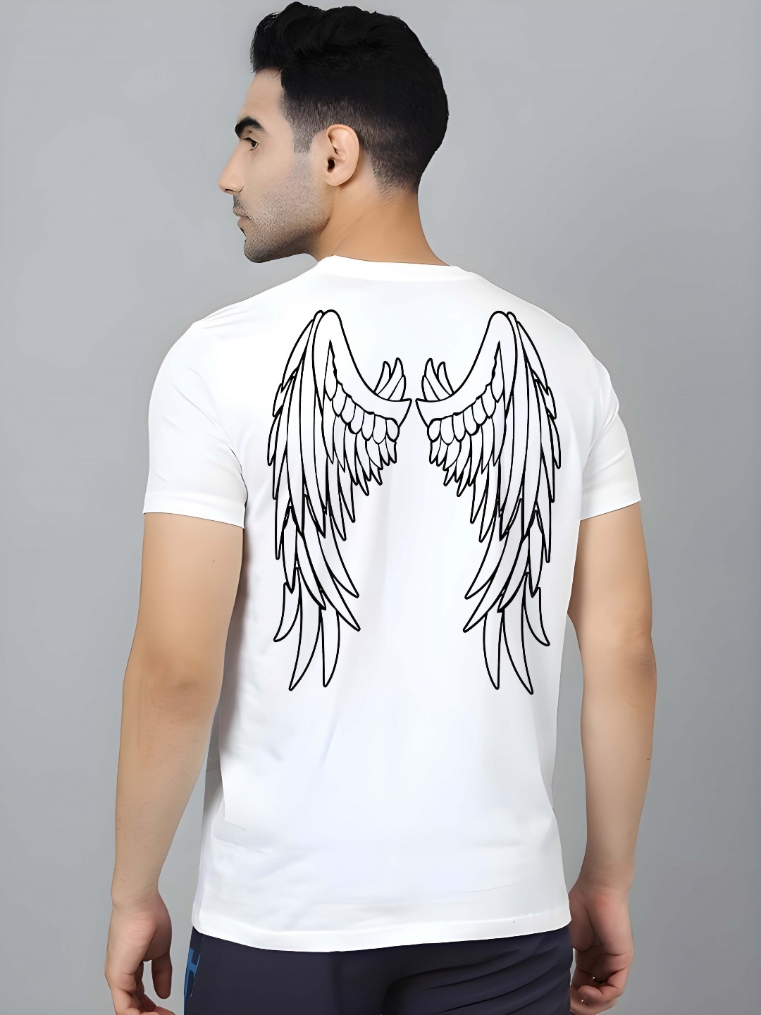 

KAIDO Men Graphic Printed Round Neck Cotton T-shirt, White