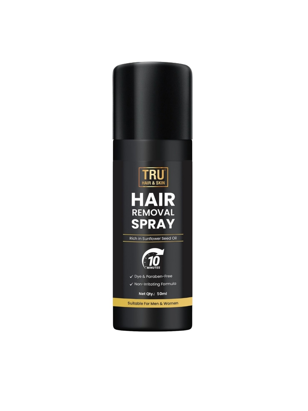 

TRU HAIR Painless Hair Removal Spray With Sunflower Seed Oil - 50 ml, Black