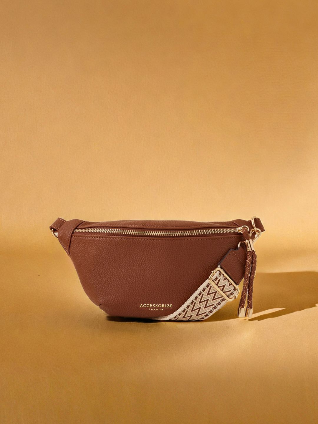 

Accessorize Women Solid Crossbody Sling Bag, Tan
