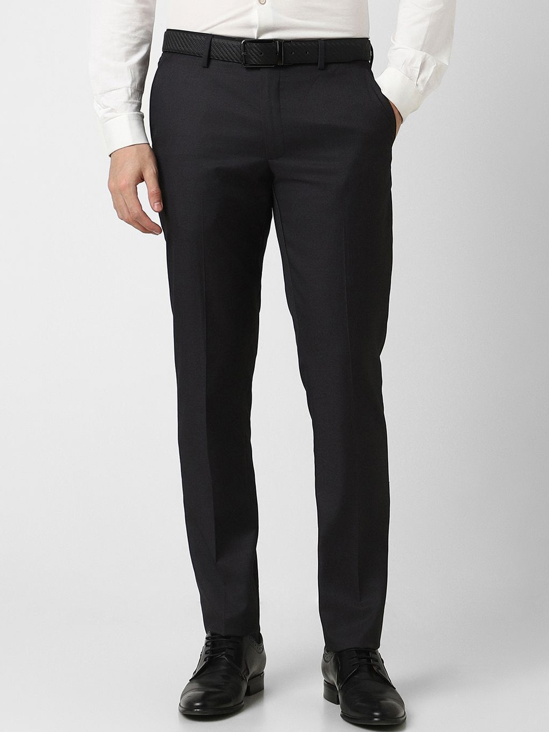 

Peter England Elite Men Slim Fit Formal Trousers, Charcoal