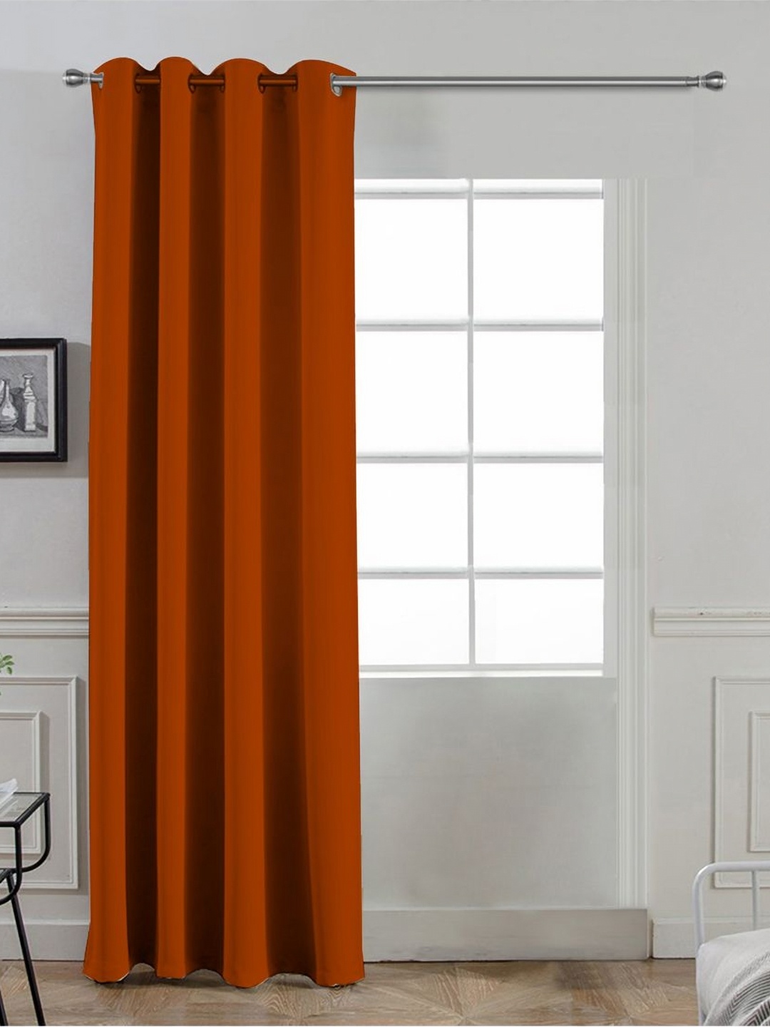 

Divine Casa Orange Black Out Door Curtain