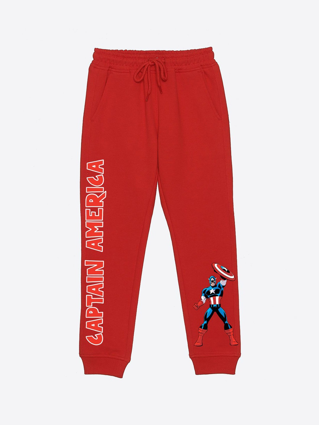 

YK Marvel Boys Cotton Graphic Printed Joggers, Red