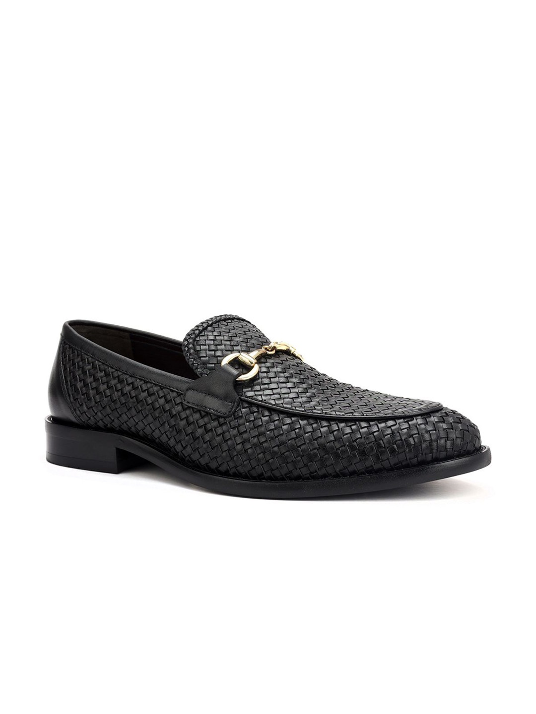 

ROSSO BRUNELLO Men Textured Leather Loafers, Black