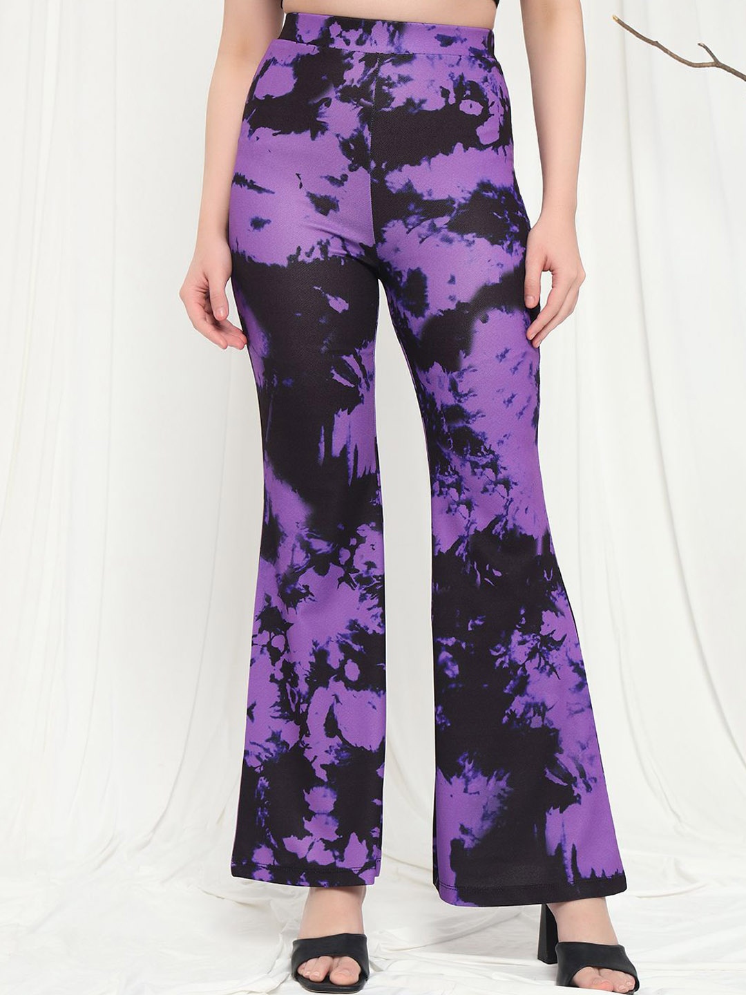 

BAESD Women Abstract Printed Original Parallel Trousers, Purple