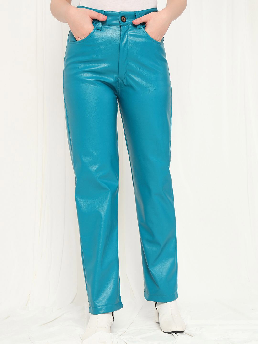 

BAESD Women Regular Fit Mid-Rise Original Trousers, Blue