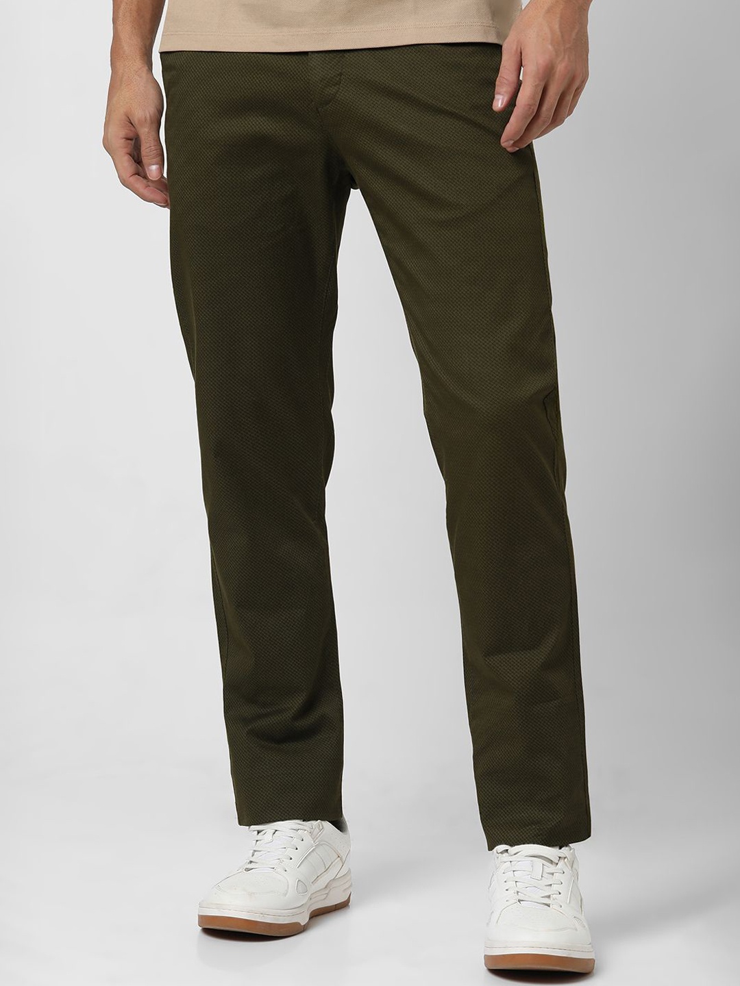 

Van Heusen Sport Men Mid-Rise Slim Fit Chinos Trousers, Olive