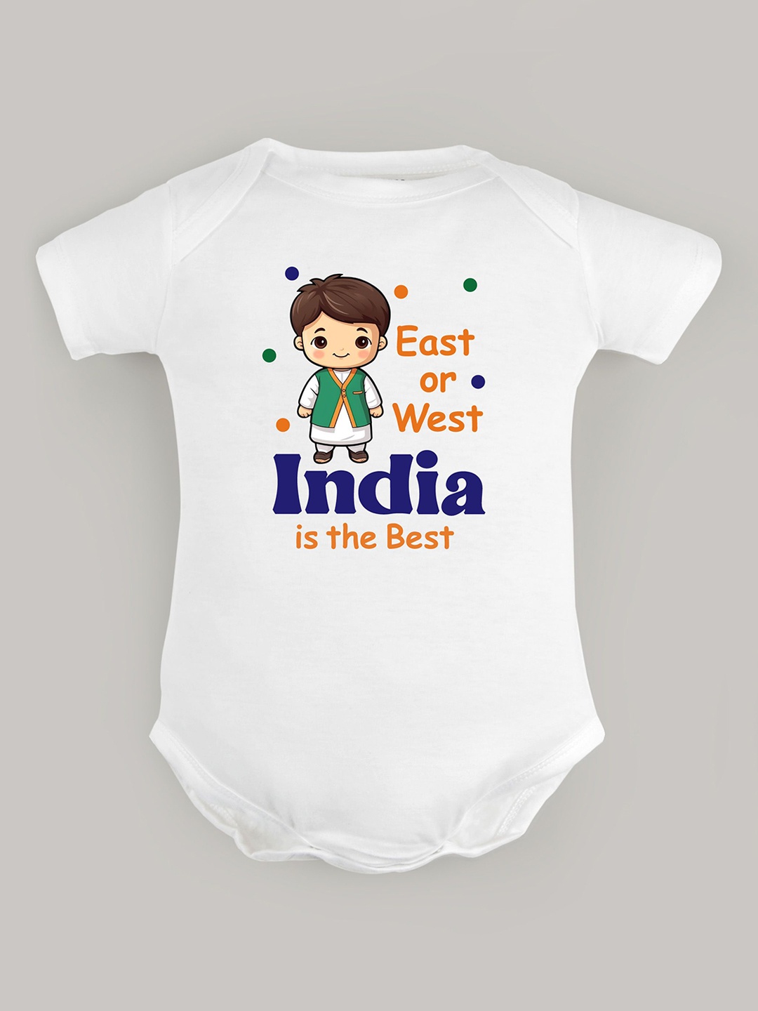 

FFLIRTYGO Infants Kids Printed Cotton Bodysuit, White