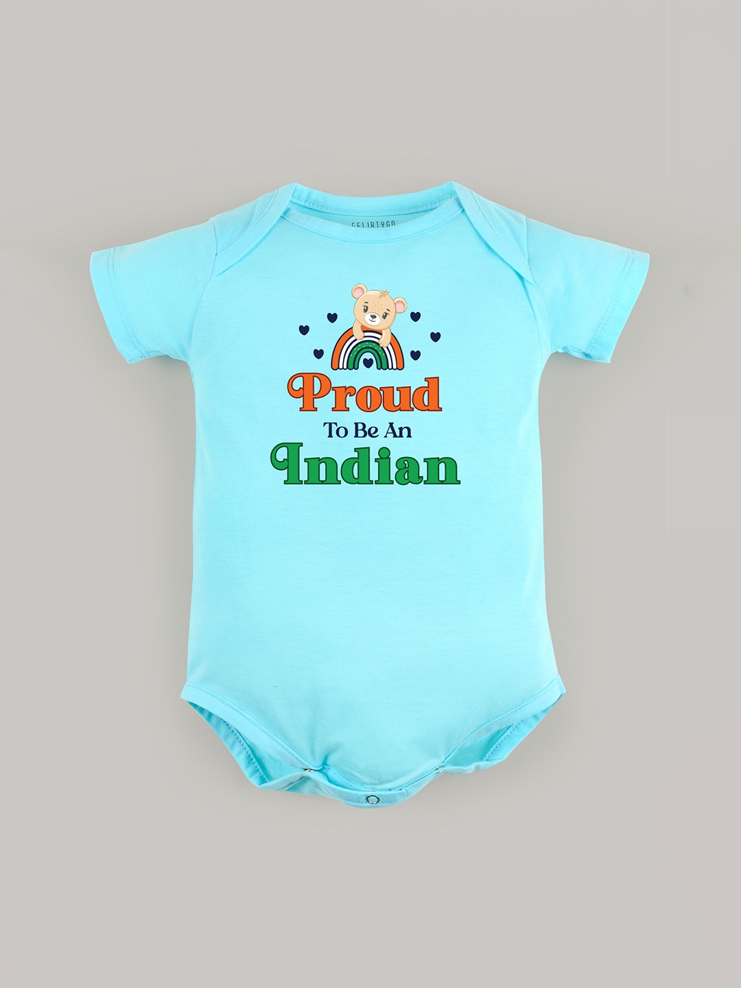 

FFLIRTYGO Infants Kids Printed Envelope-Neck Bodysuit, Turquoise blue