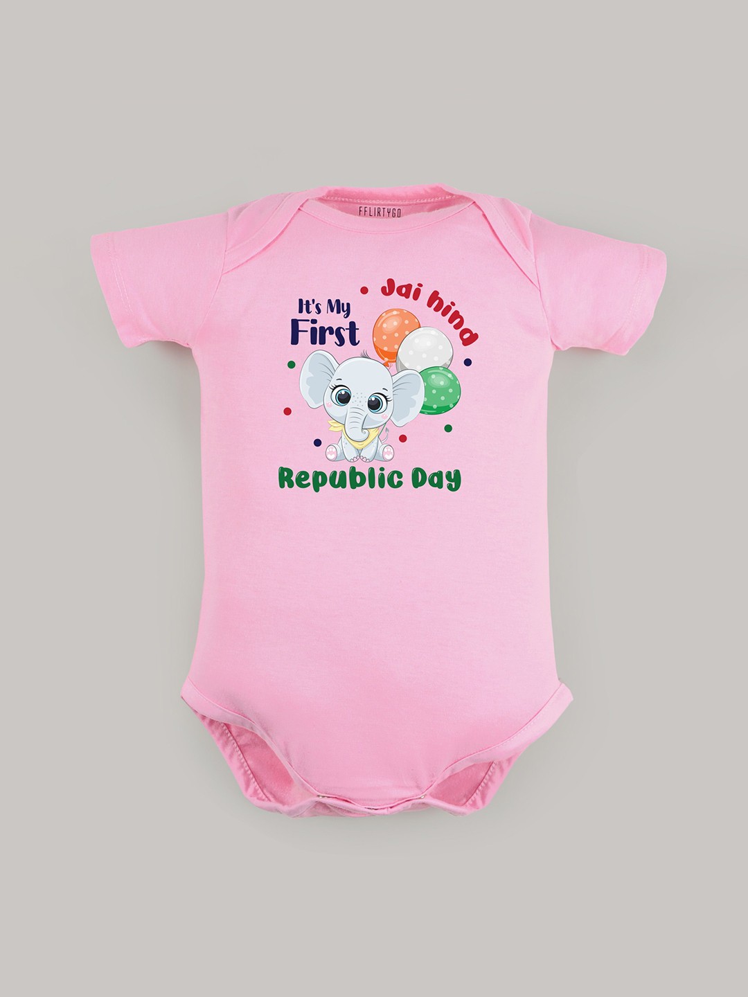 

FFLIRTYGO Infants Printed Cotton Envelope-Neck Bodysuit, Pink