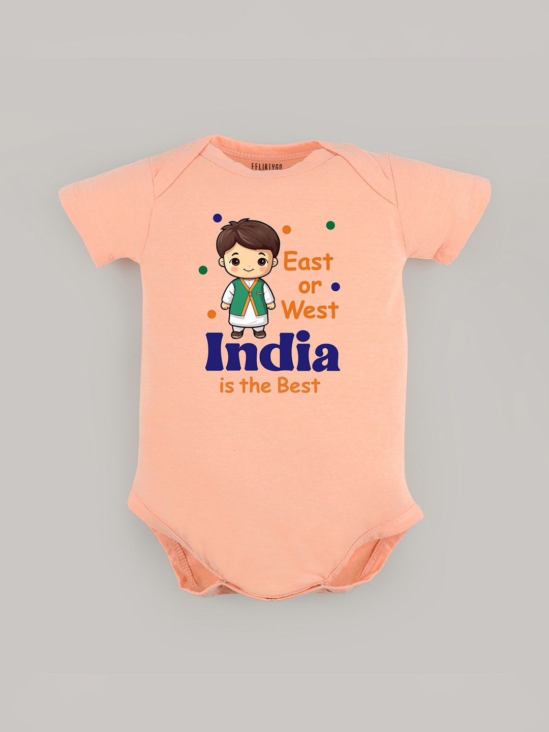 

FFLIRTYGO Kids Printed Bodysuit, Peach