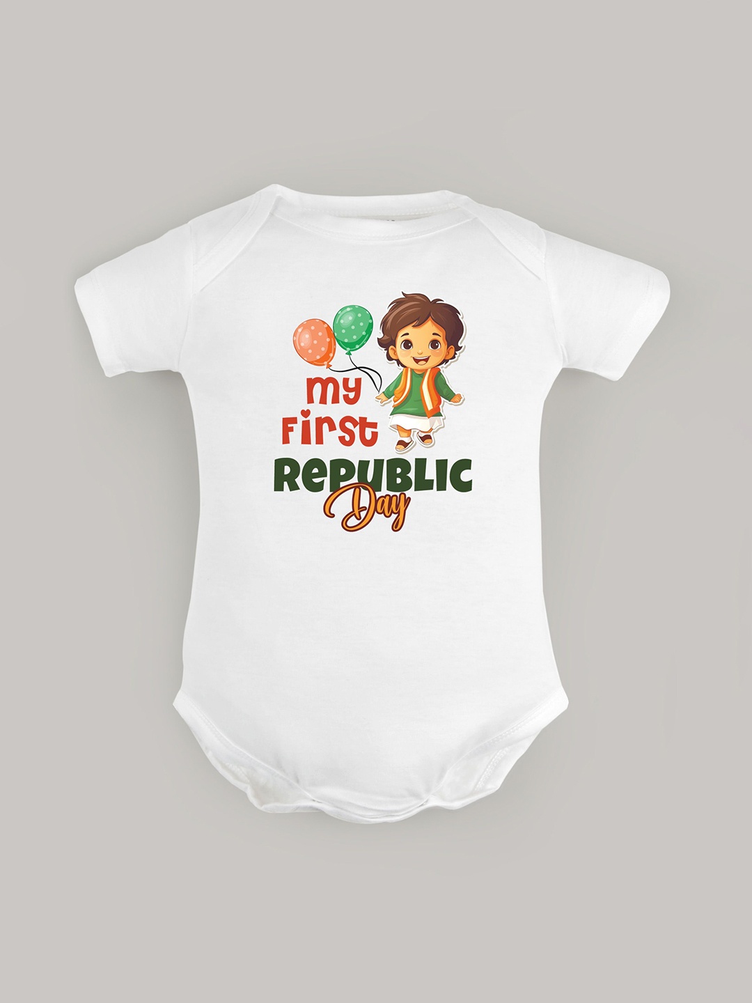 

FFLIRTYGO Infants Printed Cotton Envelope-Neck Bodysuit, White