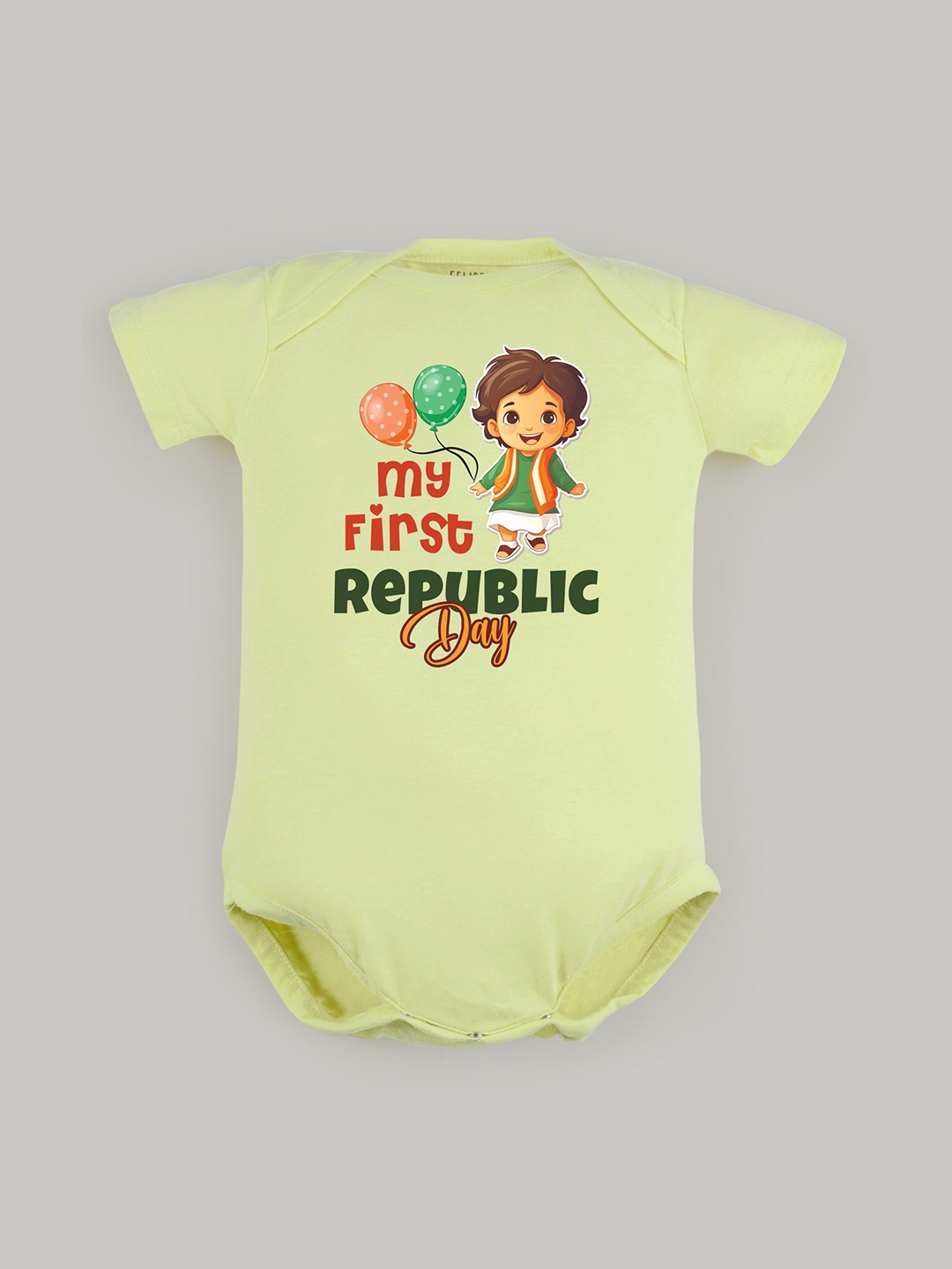 

FFLIRTYGO Infants Printed Cotton Envelope-Neck Bodysuit, Green
