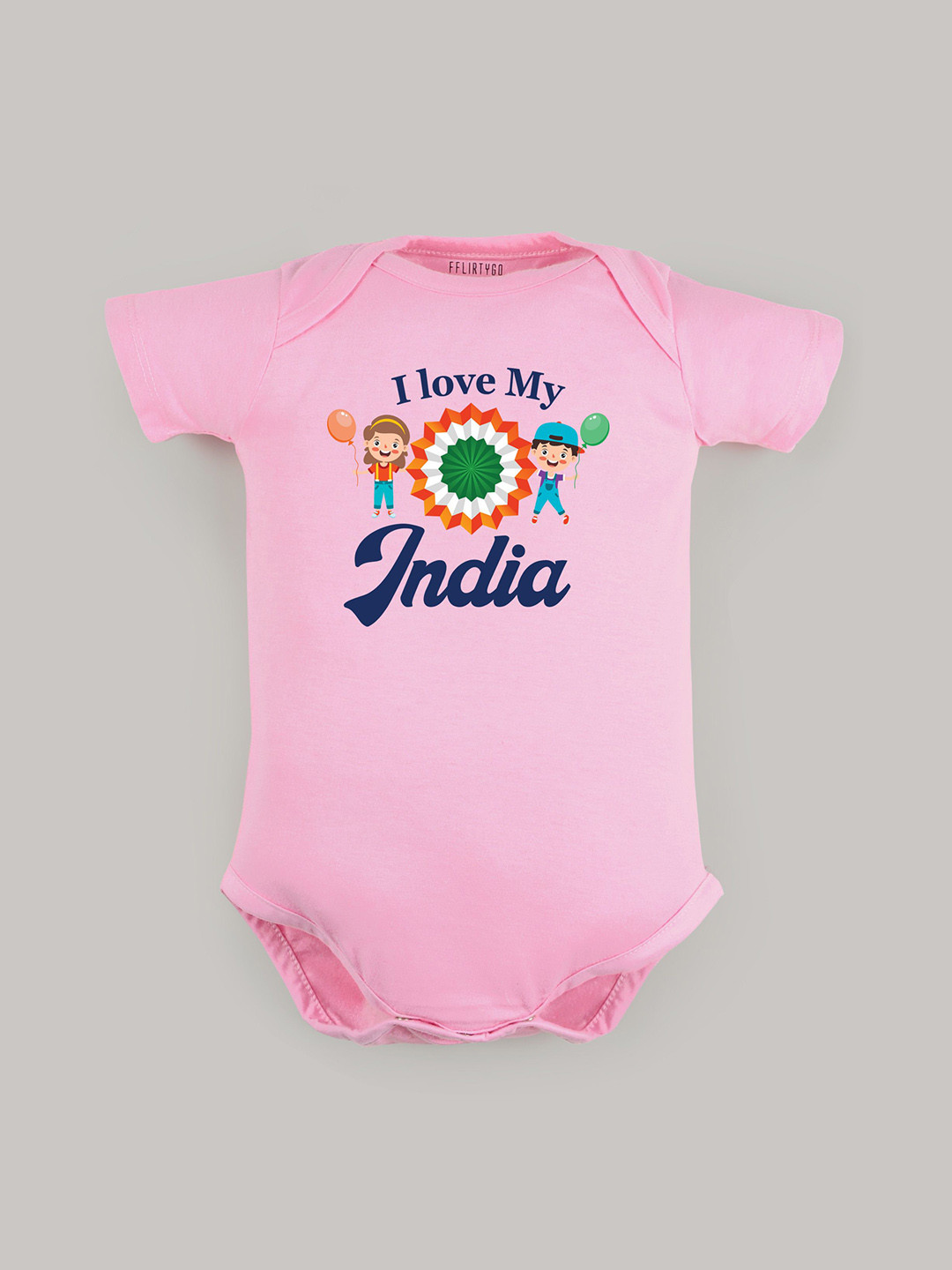 

FFLIRTYGO Infants Printed Envelope-Neck Bodysuit, Pink