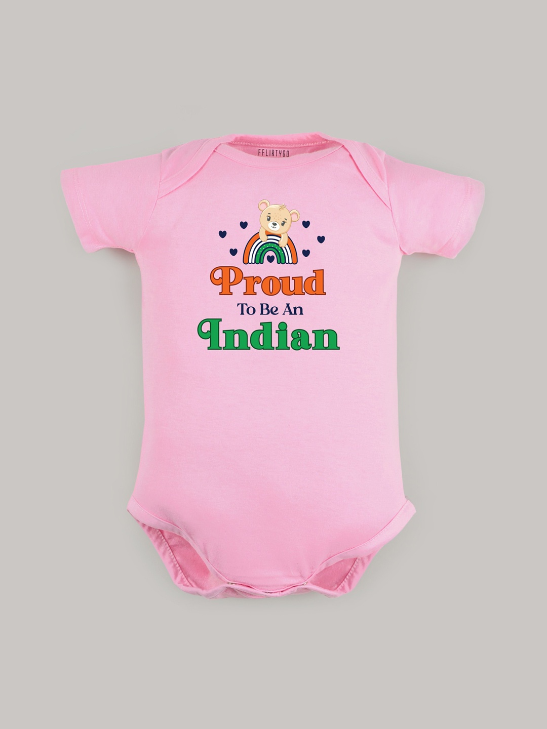 

FFLIRTYGO Infants Printed Envelope-Neck Bodysuit, Pink