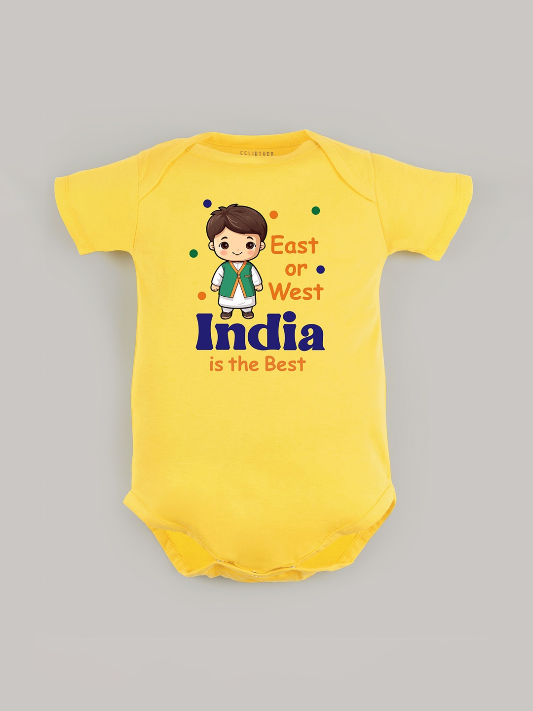 

FFLIRTYGO Infants Printed Cotton Envelope-Neck Bodysuit, Yellow