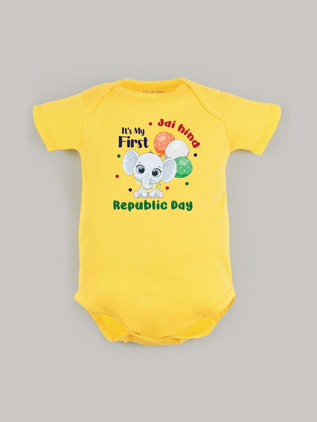 

FFLIRTYGO Infants Kids Printed Cotton Bodysuit, Yellow