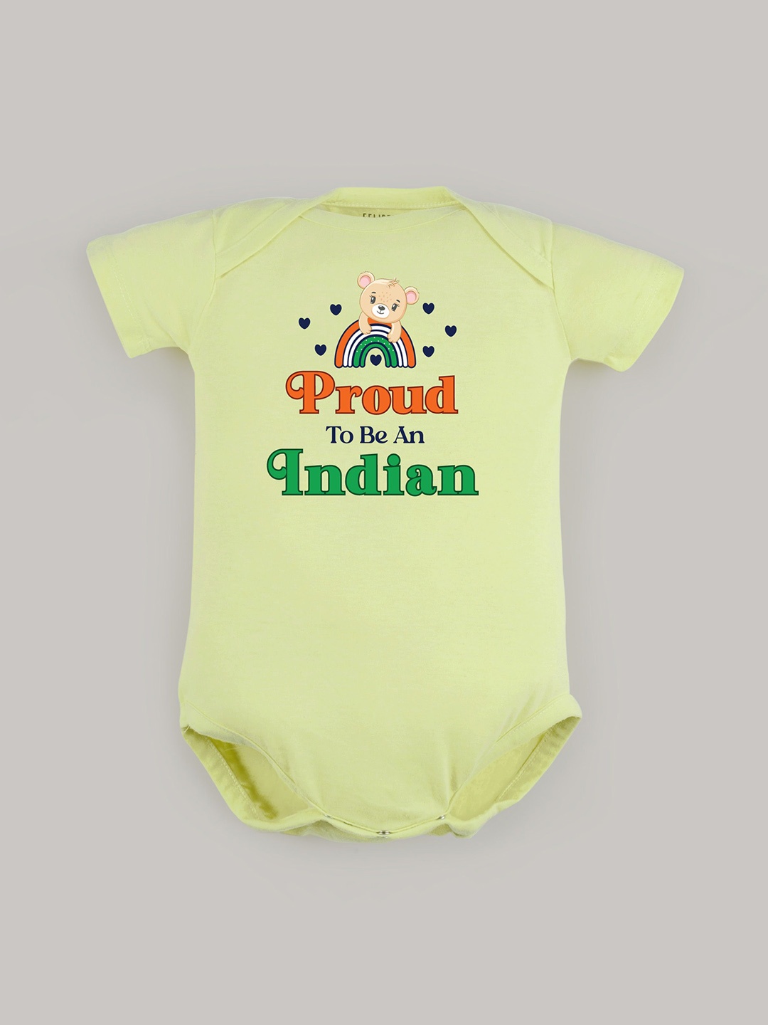 

FFLIRTYGO Kids Republic Day Printed Cotton Rompers, Green