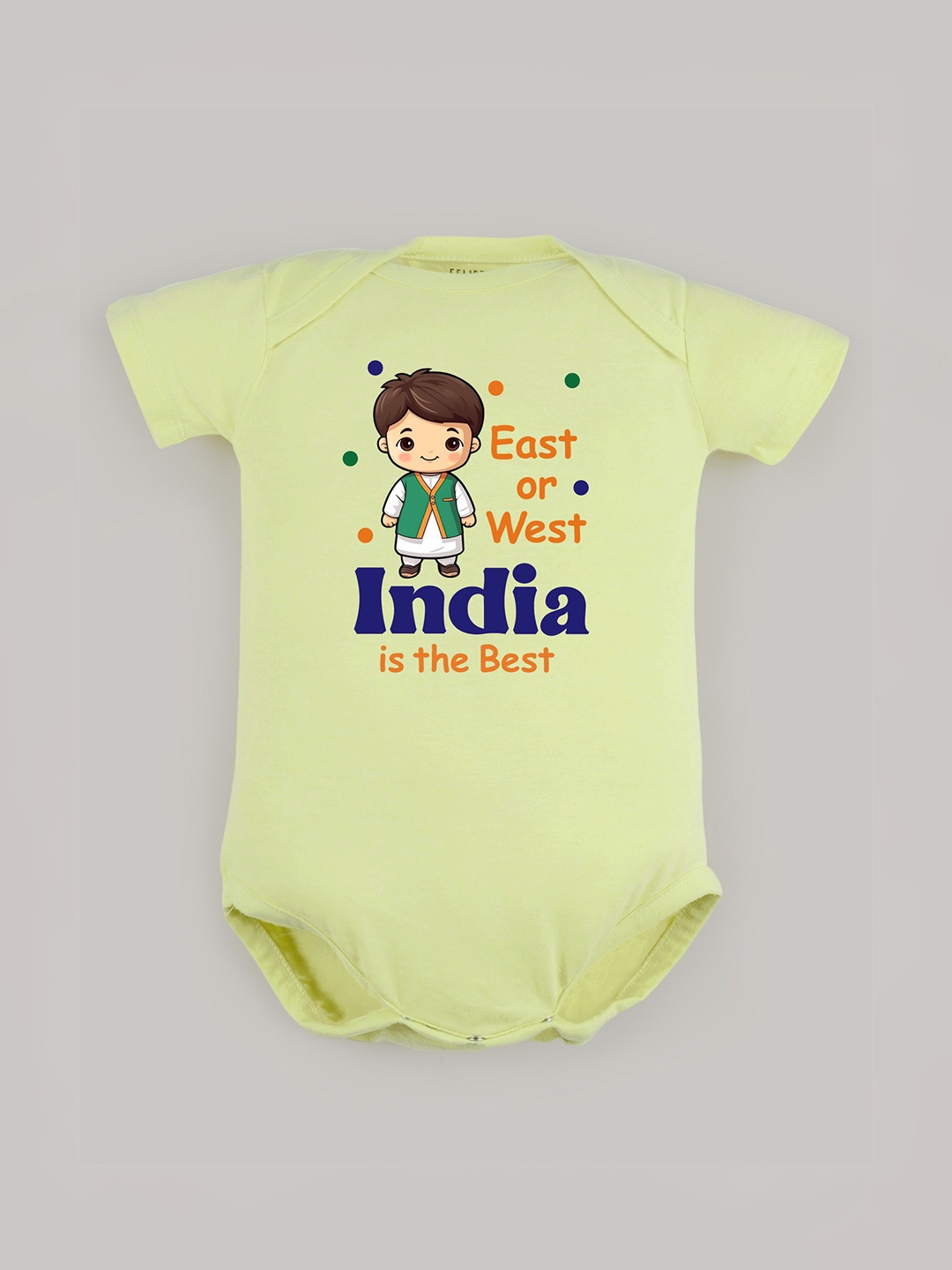 

FFLIRTYGO Unisex Kids Republic Day Printed Romper, Green
