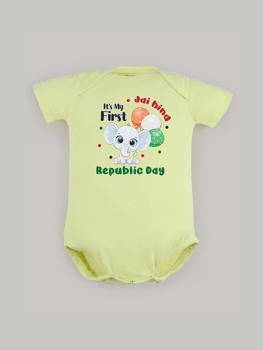 

FFLIRTYGO Unisex Kids Republic Day Printed Romper, Green