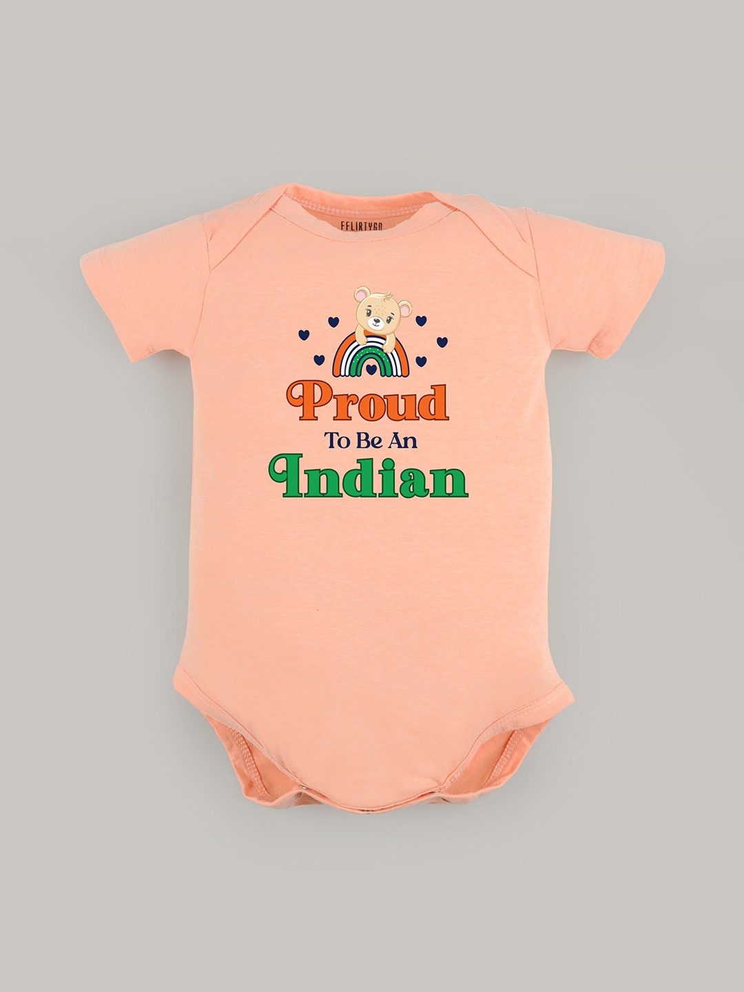 

FFLIRTYGO Infants Unisex Printed Envelope-NeckBodysuit, Peach