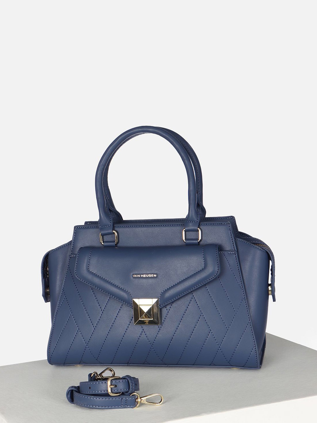

Van Heusen Woman PU Structured Satchel Bag, Blue