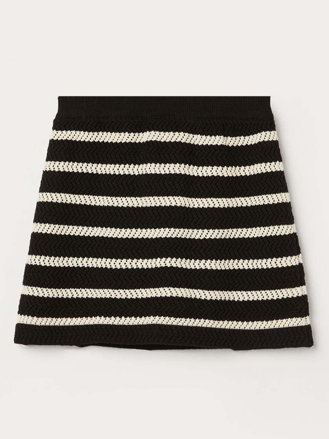 

Fame Forever by Lifestyle Girls Striped Pure Cotton Knee Length A-Line Skirt, Black