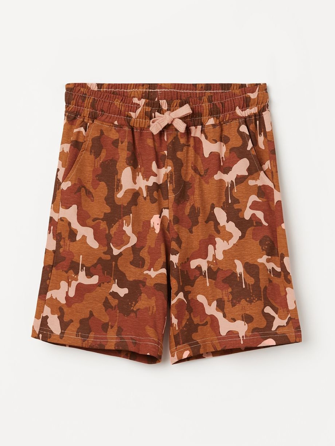 

Fame Forever by Lifestyle Boys Camouflage Mid-Rise Cotton Shorts, Rust