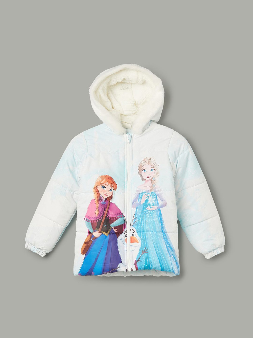 

Fame Forever by Lifestyle Girls Hooded Graphic Printed Casual Padded Jacket, White