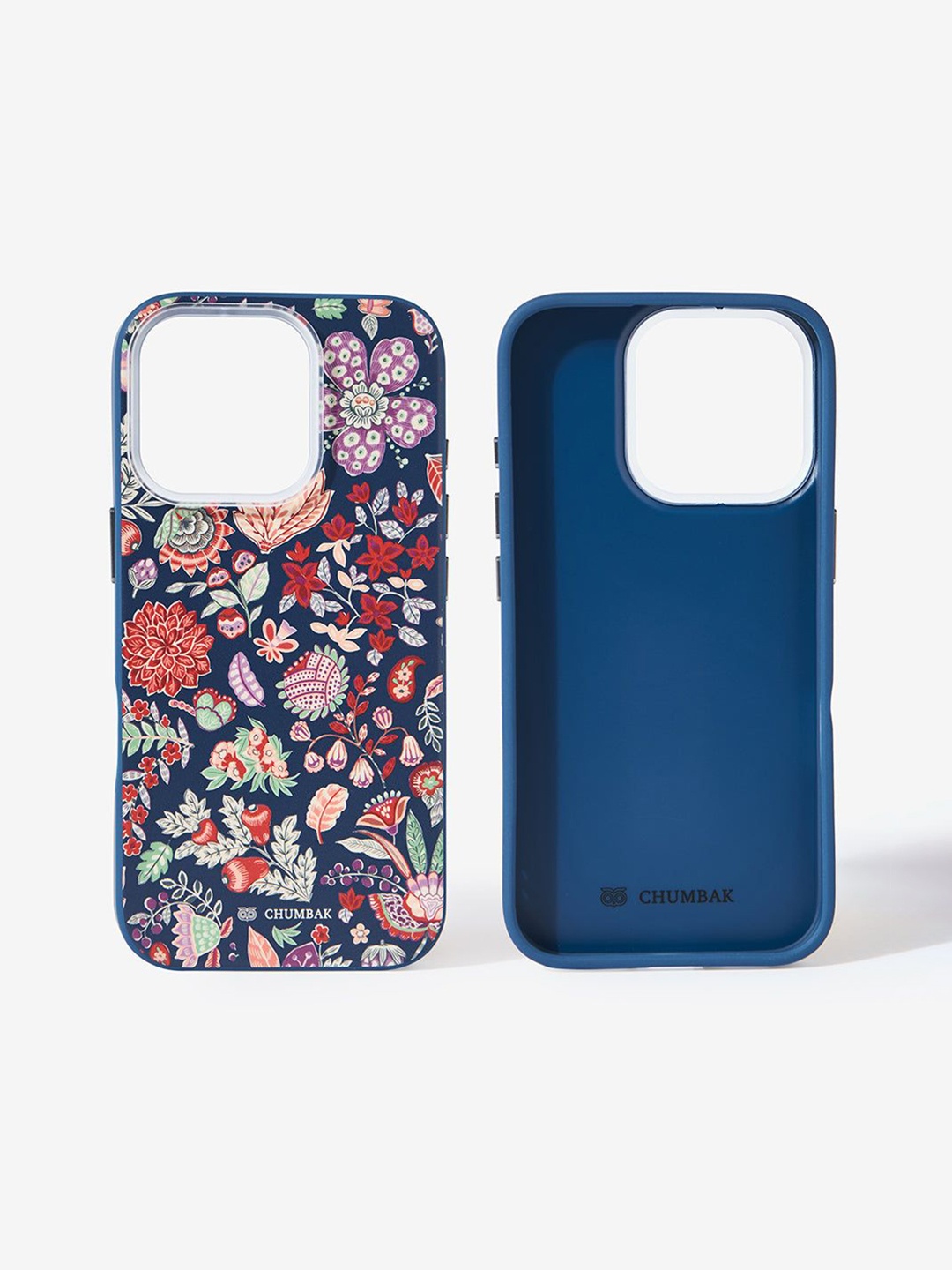 

Chumbak Phone Case Cover For iPhone 16 Pro Batik Bloom, Blue