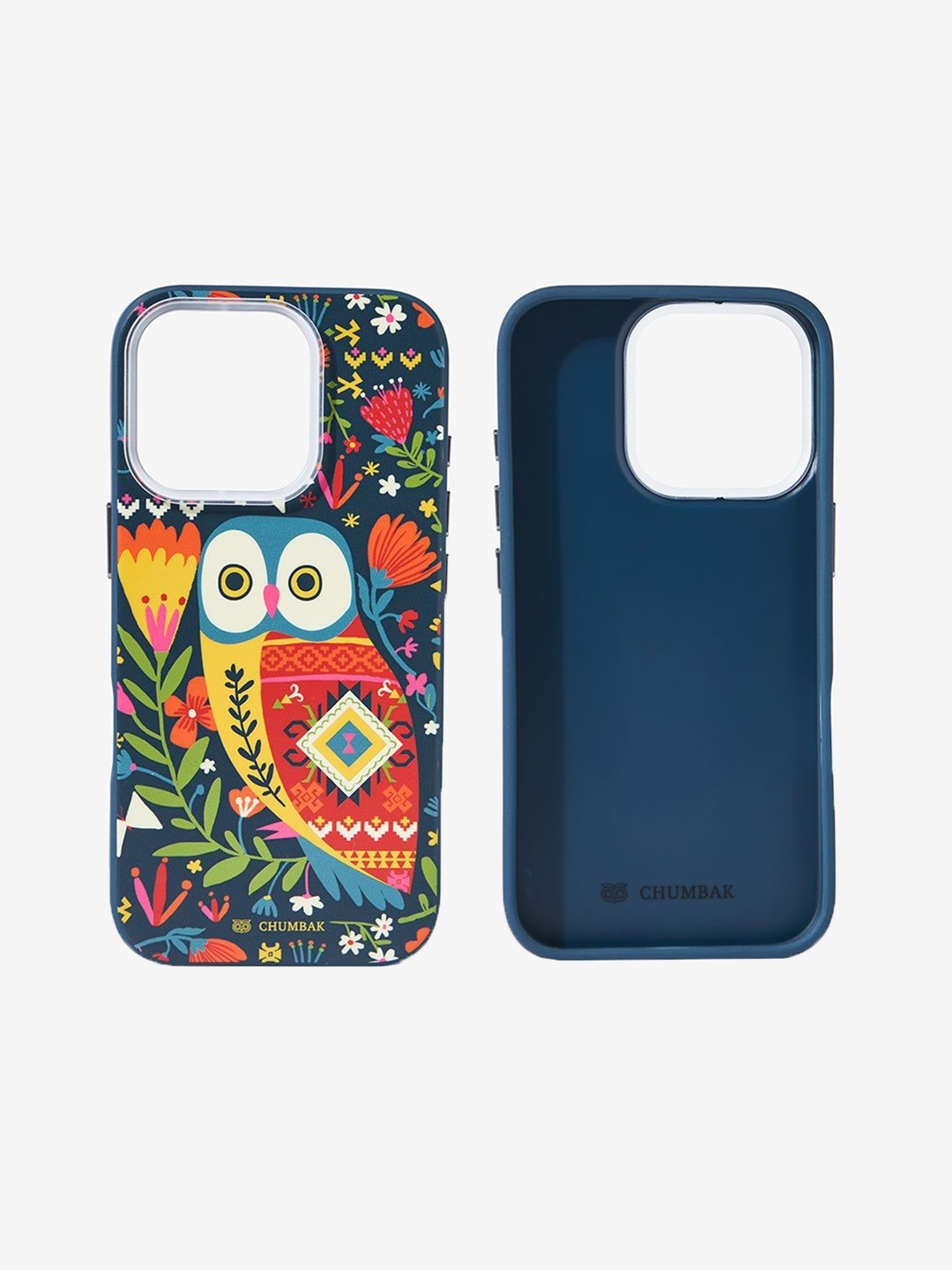

Chumbak Classic Owl Printed iphone 16 Pro Back Case, Navy blue