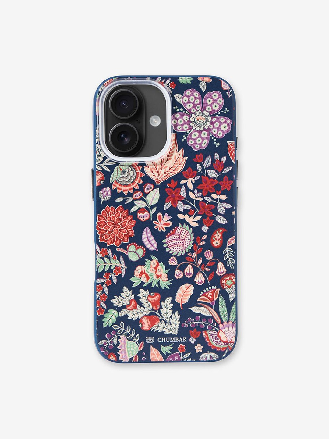 

Chumbak Phone Case Cover For iPhone 16 Batik Bloom, Blue