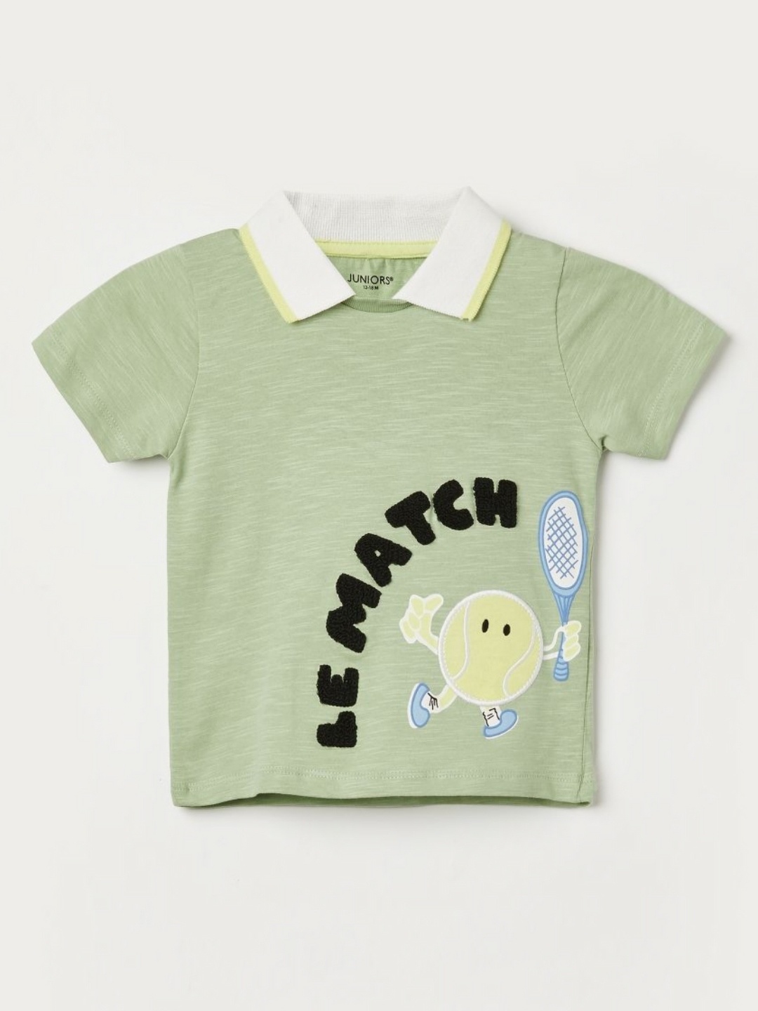 

Juniors by Lifestyle Boys Typography Printed Polo Collar Cotton T-shirt, Lime green