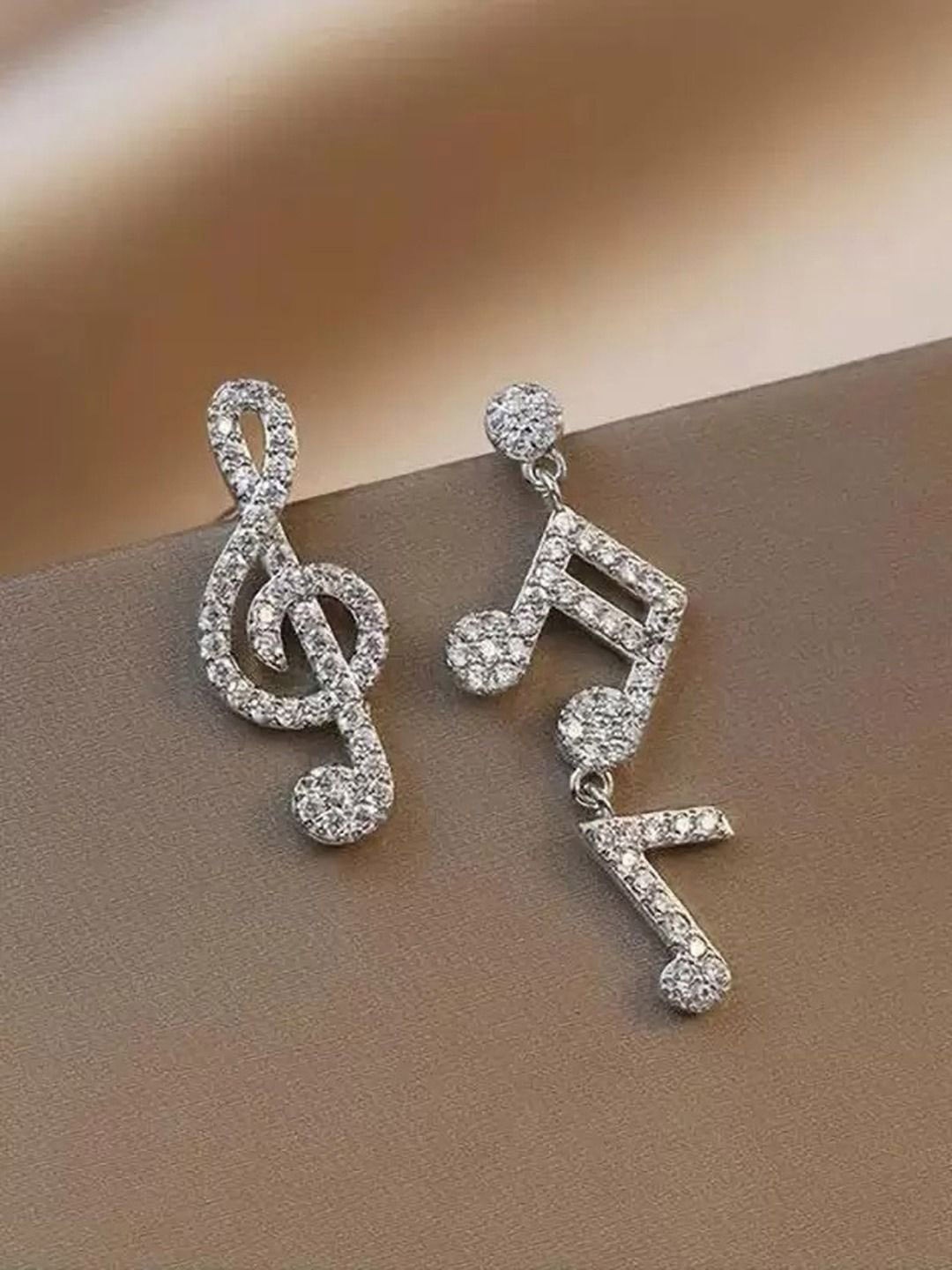 

styledose Stainless Steel Silver-Plated Artificial Stones Studded Classic Drop Earrings