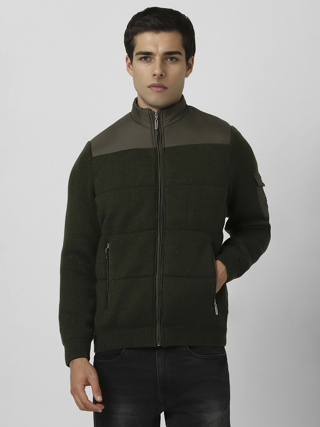

Van Heusen Sport Men Solid Padded Jacket, Olive
