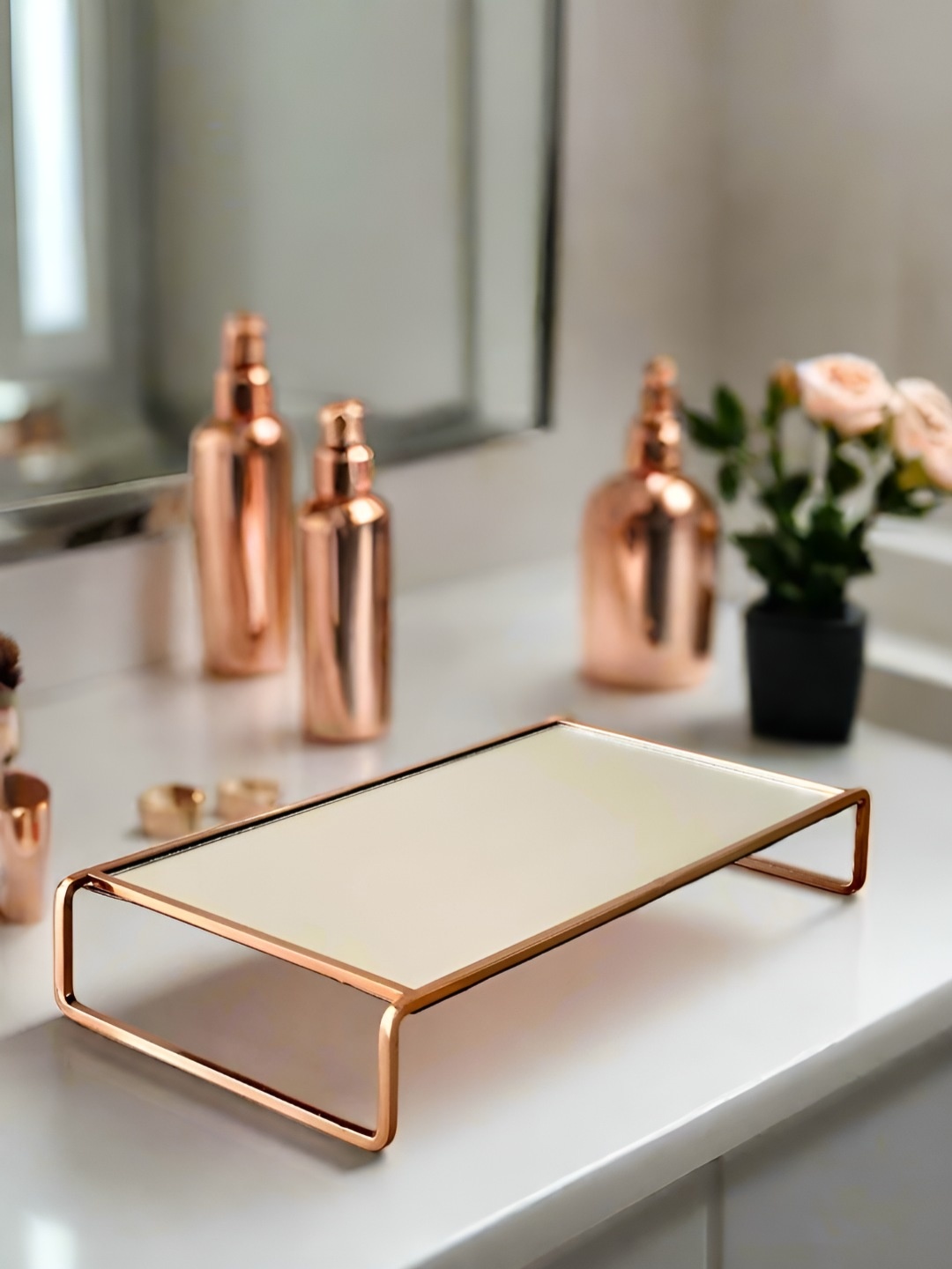 

Mason Home Rose Gold Stainless Steel Easy to Clean Serving Tray