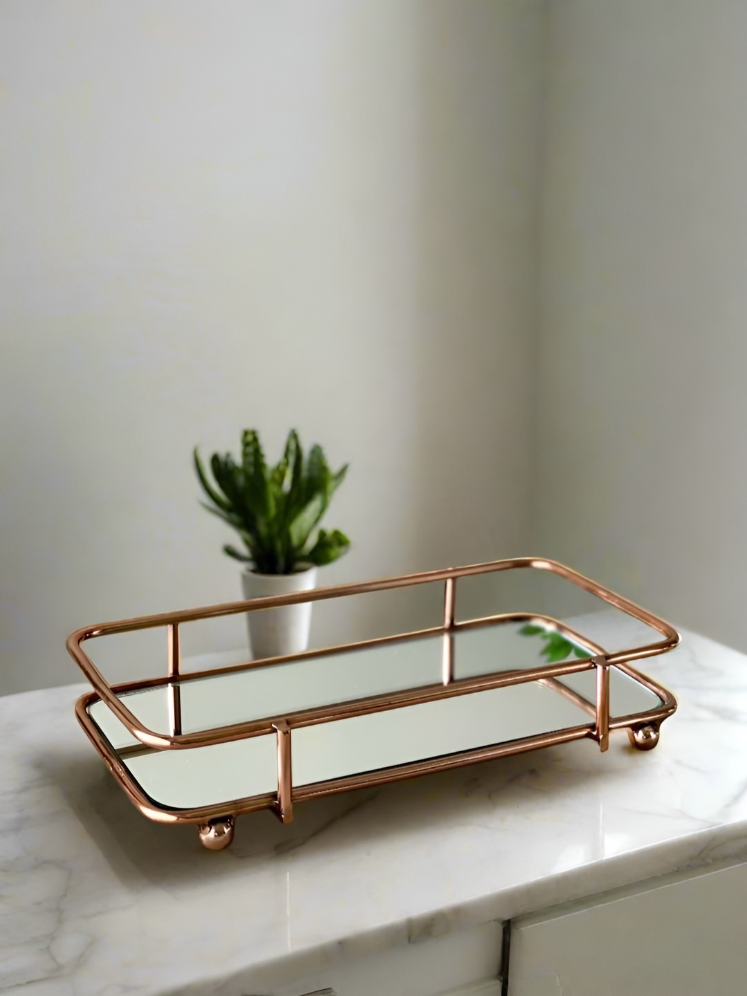 

Mason Home Rose Gold Stainless Steel Easy to Clean Serving Tray